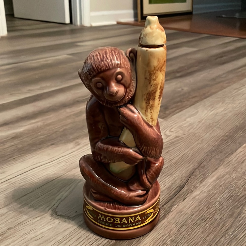 Vintage Mobana Crème De Banana Liqueur Monkey Decanter